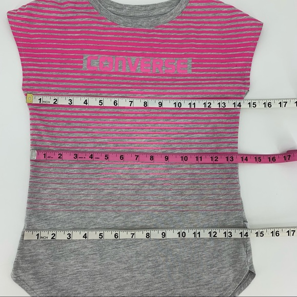 2/$25 Converse Girl's Peralescent Lenticular Pink & Grey Sleeveless Tee, Medium - Picture 7 of 11